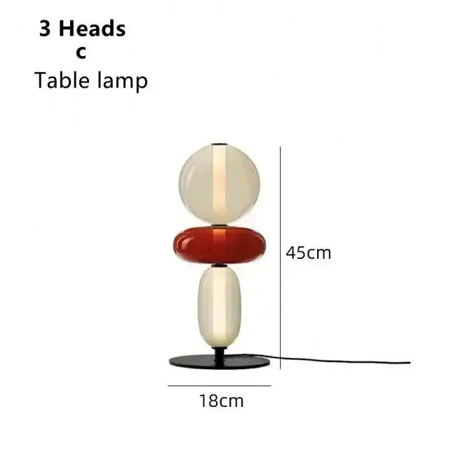 Glass Floor Lamp Set of 3 for Living Room Led