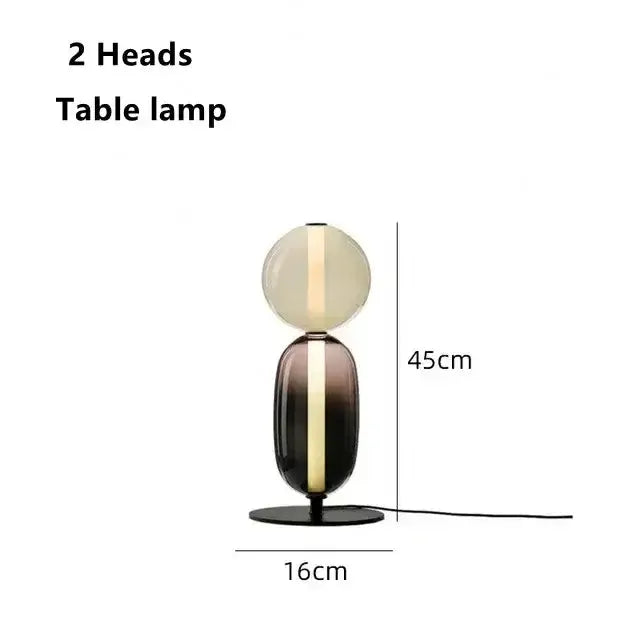 Glass Floor Lamp Set of 3 for Living Room Led