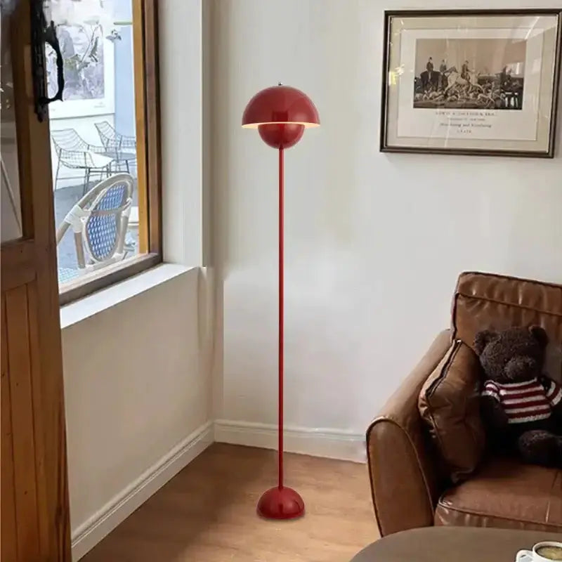Modern Red LED E27 Floor Lamp With Dome Light