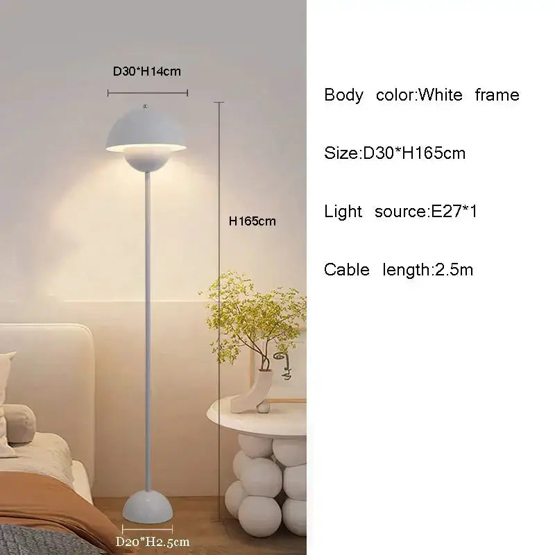 Modern Red LED E27 Floor Lamp With Dome Light