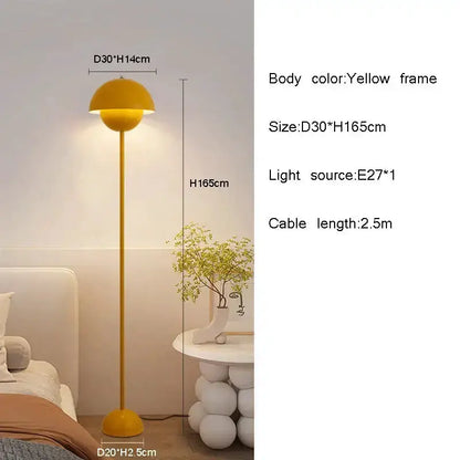 Modern Red LED E27 Floor Lamp With Dome Light