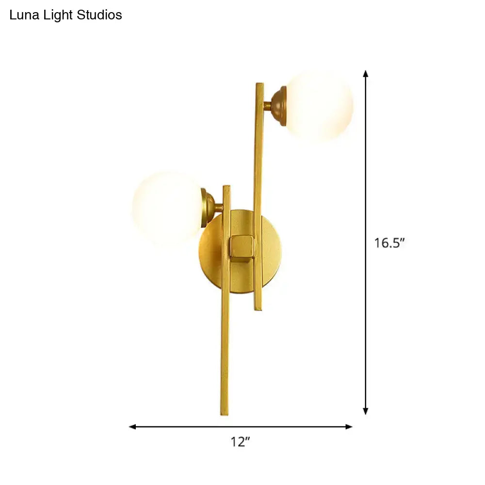 Decorbites gold glass dual-light wall sconce with frosted glass globes on Tampa Home & Garden Store