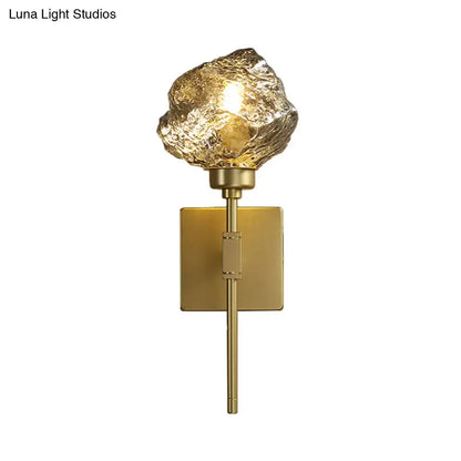 Amber Smoke Glass Sconce brass wall fixture with backplate and glass shade on Tampa Home & Garden Store