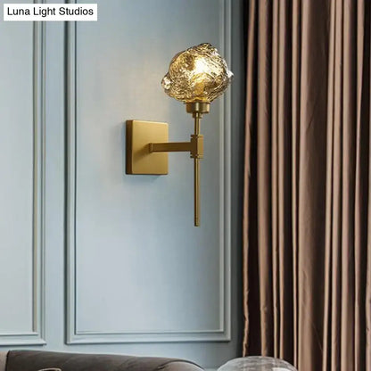 Amber Smoke Glass Sconce, brass wall-mount lighting by Decorbites on Tampa Home & Garden Store