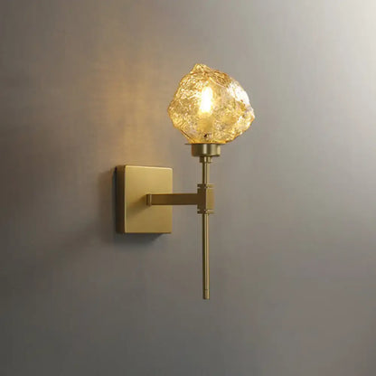 Decorbites amber smoke glass sconce; brass wall mount with amber shade on Tampa Home & Garden Store
