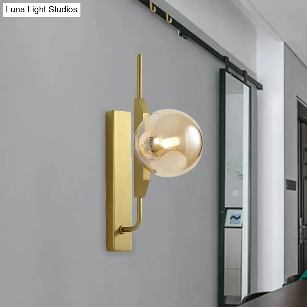 Modern gold amber glass orb wall light by Decorbites, 110–120V on Tampa Home & Garden Store