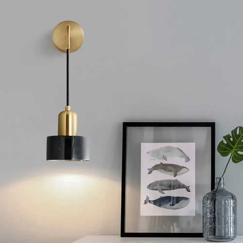Pendant light in gold and black marble with gold canopy and black cord Decorbites room lamp on Tampa Home & Garden Store