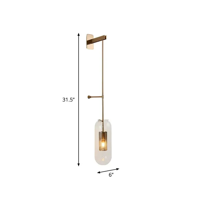 Gold and Black Orb Wall Lamp for Living Room
