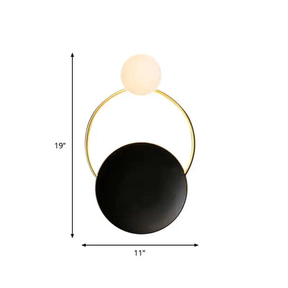Gold and Black Orb Wall Lamp for Living Room
