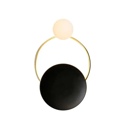Gold and Black Orb Wall Lamp for Living Room