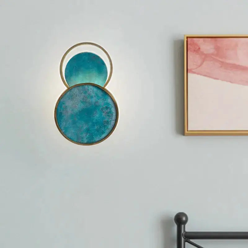 Gold and Black Orb Wall Lamp for Living Room