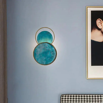 Gold and Black Orb Wall Lamp for Living Room