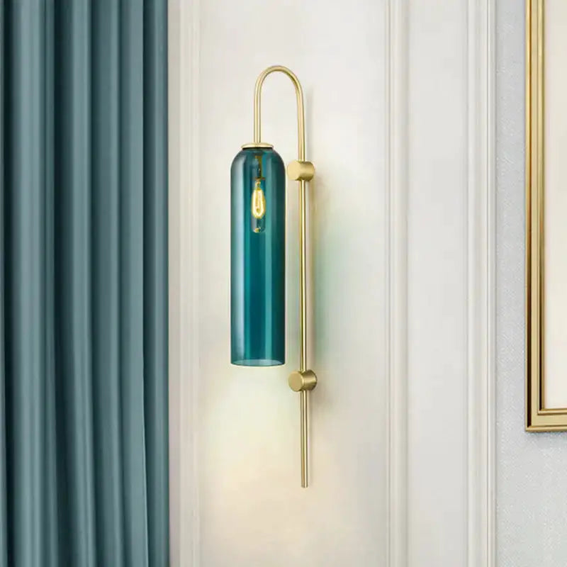 Gold and Black Orb Wall Lamp for Living Room