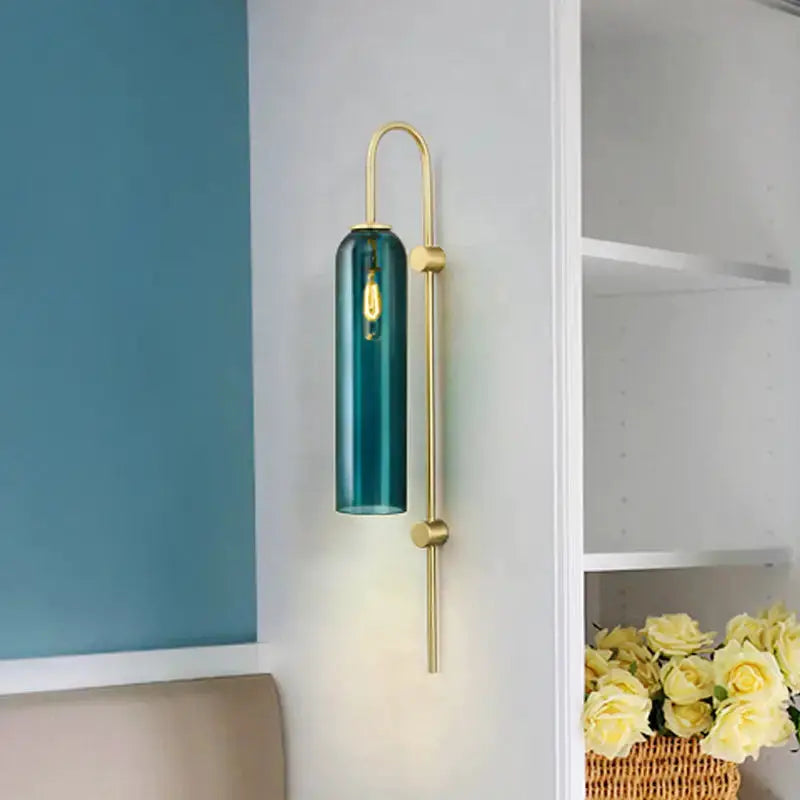 Gold and Black Orb Wall Lamp for Living Room