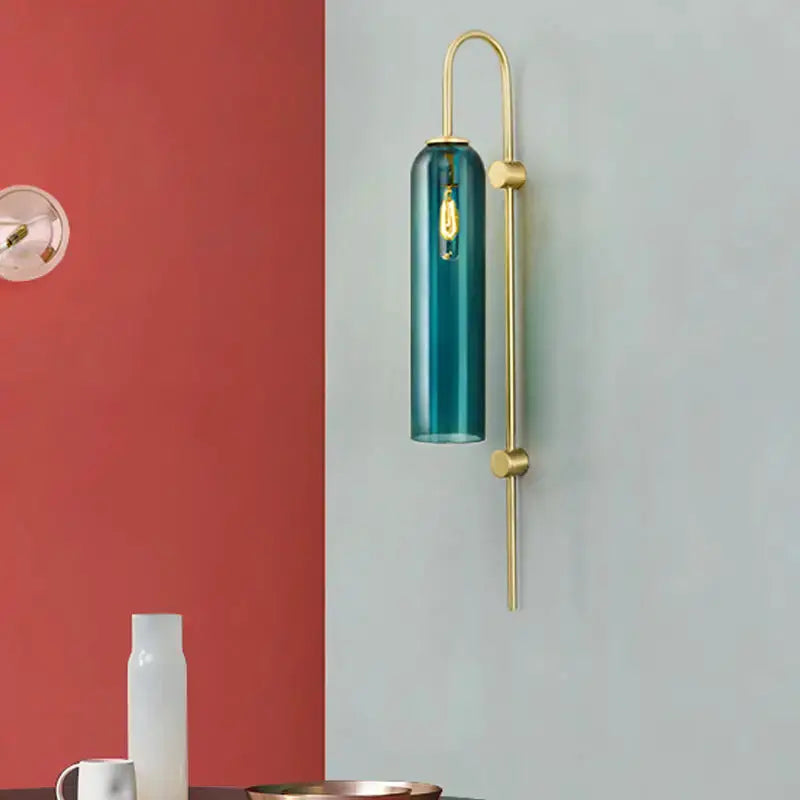 Gold and Black Orb Wall Lamp for Living Room