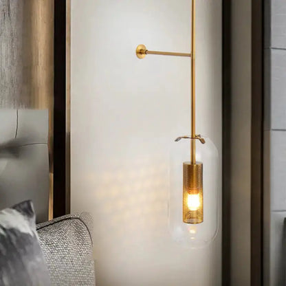 Gold and Black Orb Wall Lamp for Living Room