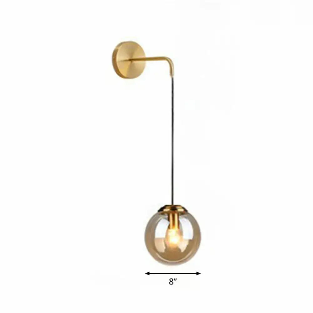 Gold Black Spherical Wall Light wall sconce with glass globe, gold finish, 8-inch diameter on Tampa Home & Garden Store