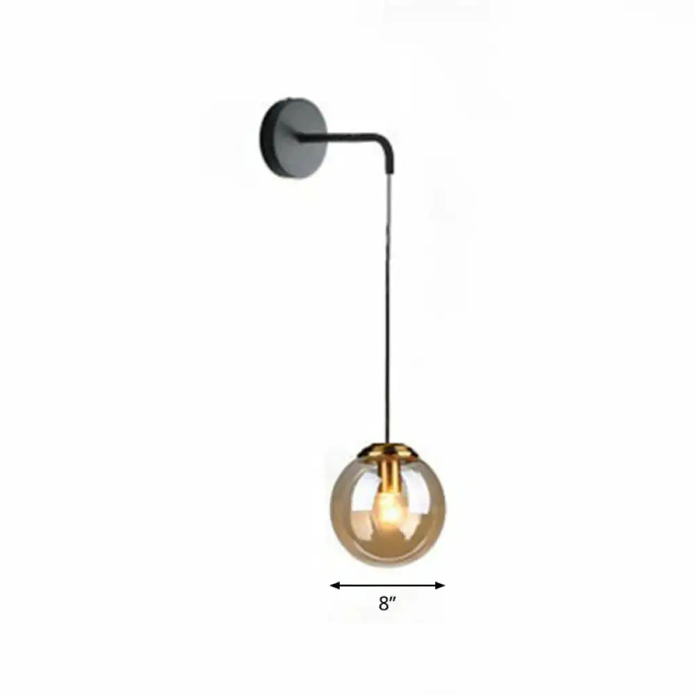 Gold Black Spherical Wall Light wall sconce with brass glass globe Decorbites on Tampa Home & Garden Store
