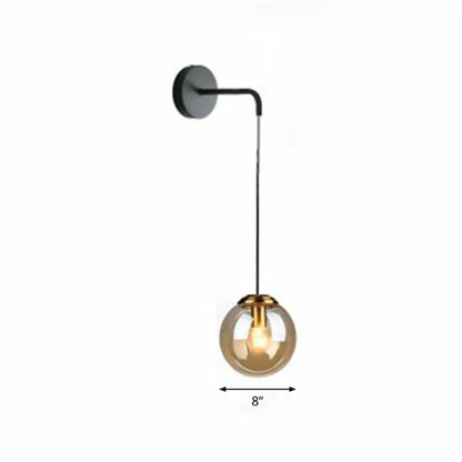 Gold Black Spherical Wall Light wall sconce with brass glass globe Decorbites on Tampa Home & Garden Store