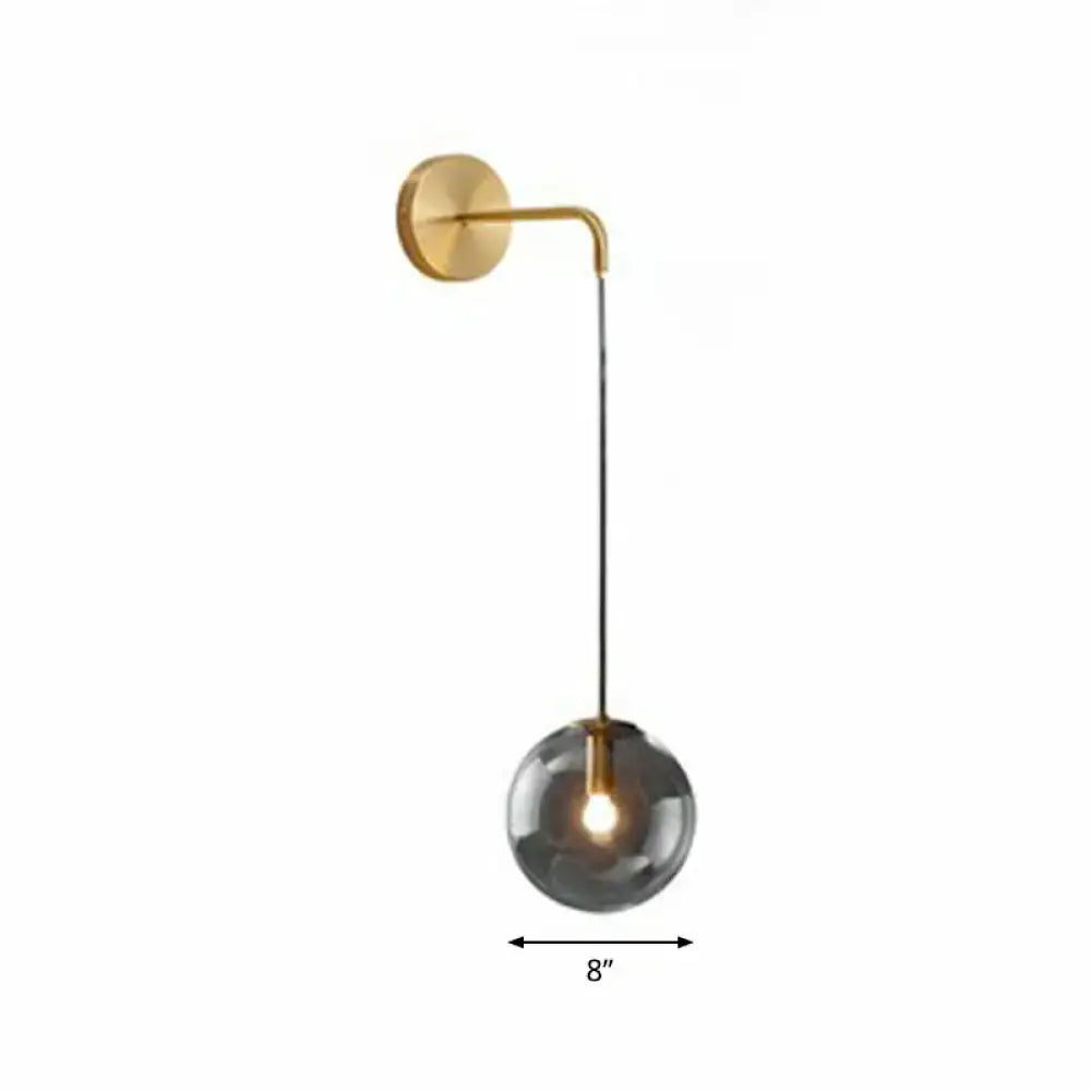 Gold Black Spherical Wall Sconce glass globe Decorbites 8 in on Tampa Home & Garden Store