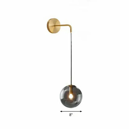 Gold Black Spherical Wall Sconce glass globe Decorbites 8 in on Tampa Home & Garden Store