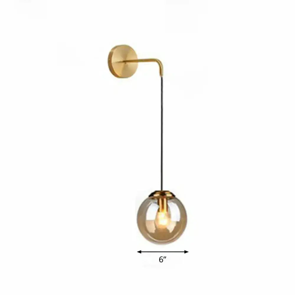 Gold Black Spherical Wall Light sconce with glass globe by Decorbites on Tampa Home & Garden Store