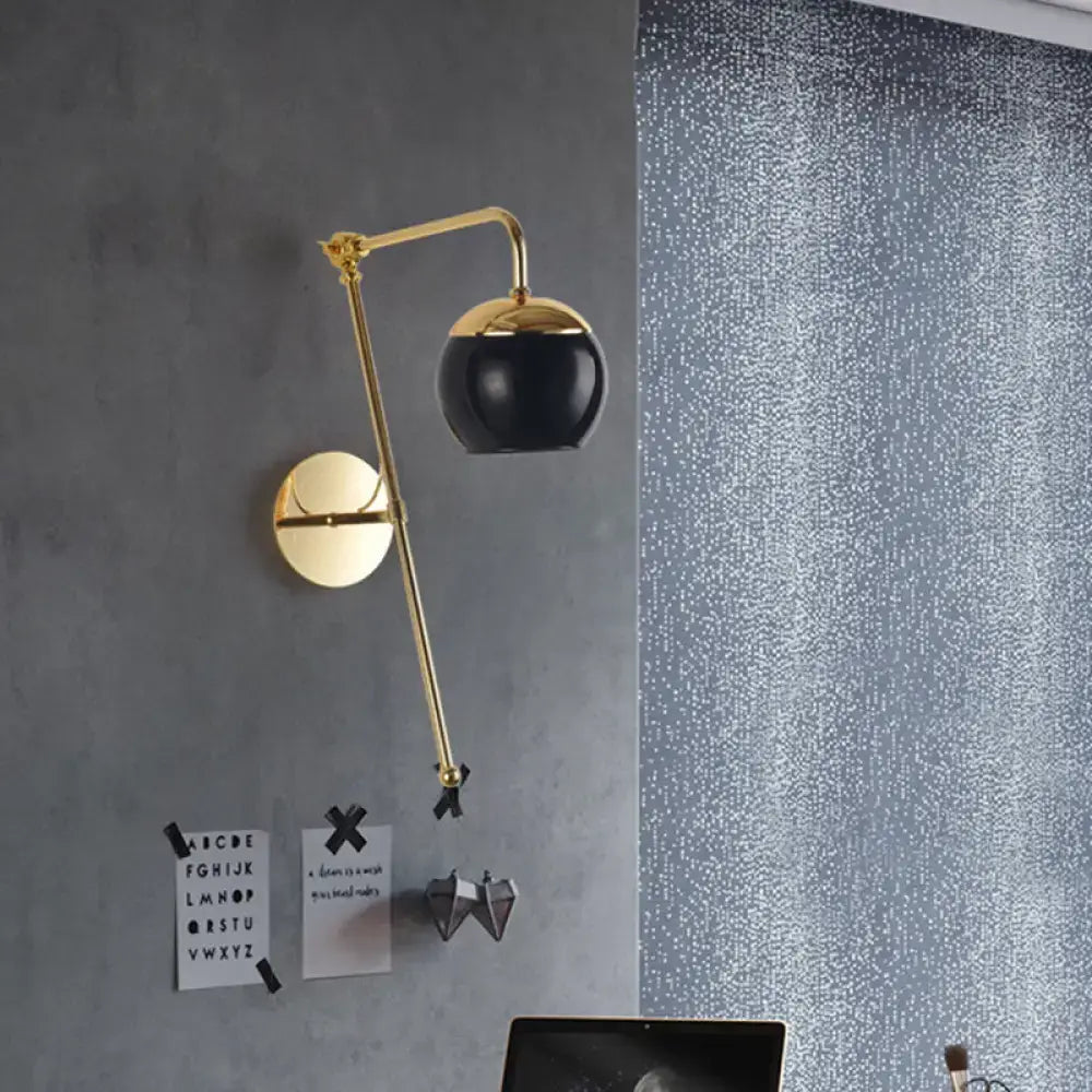 Decorbites Gold Black Glass G4 Sconce brass arm with black shade on gold wall mount on Tampa Home & Garden Store