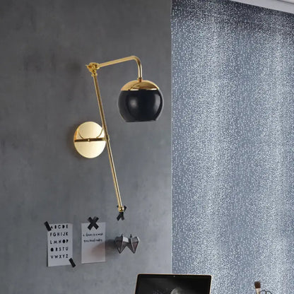 Decorbites Gold Black Glass G4 Sconce brass arm with black shade on gold wall mount on Tampa Home & Garden Store