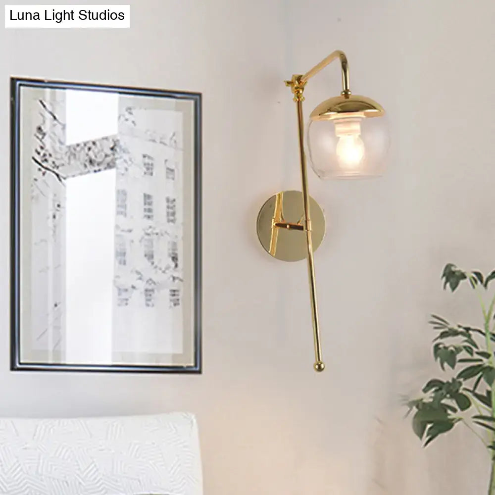 Gold Black Glass G4 Sconce wall lamp by Decorbites with clear glass globe shade on Tampa Home & Garden Store