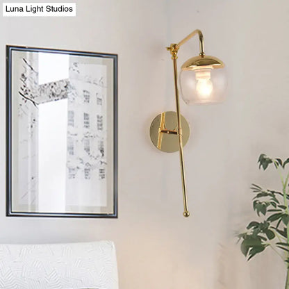 Gold Black Glass G4 Sconce wall lamp by Decorbites with clear glass globe shade on Tampa Home & Garden Store