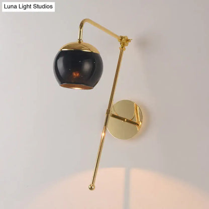 Compact Gold and Black Glass G4 Sconce for Home