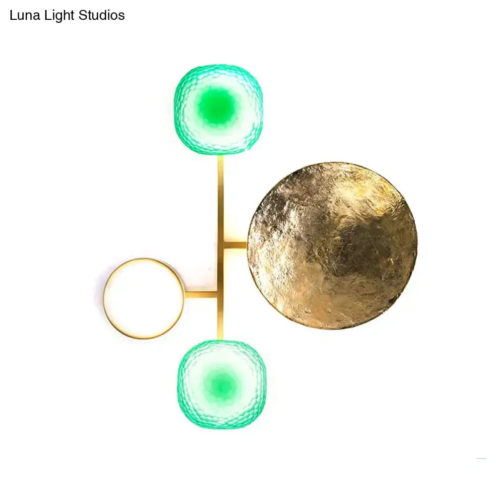 Modern Gold and Green Orbit Wall Sconce Lamp