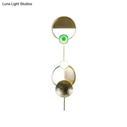 Modern Gold and Green Orbit Wall Sconce Lamp