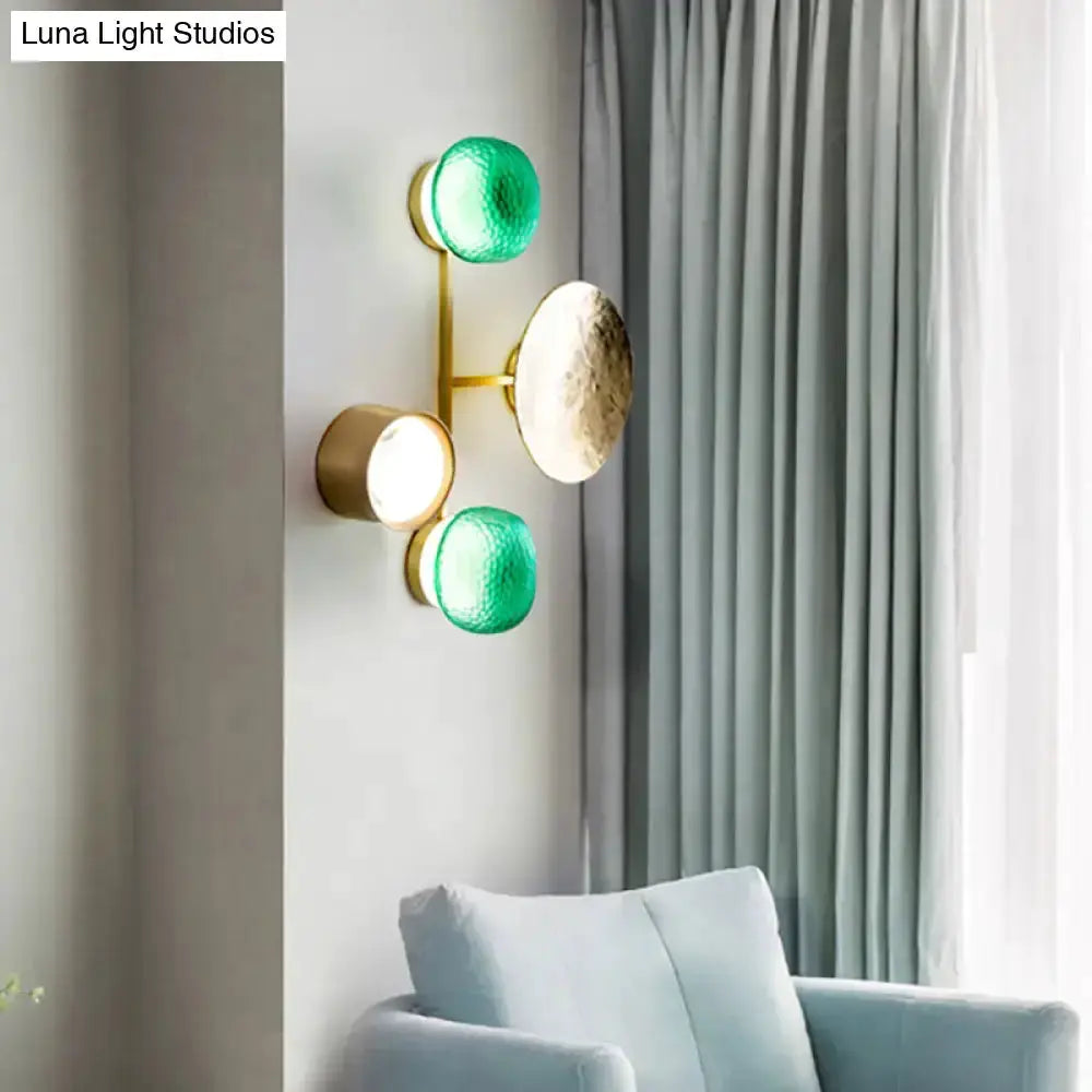 Modern Gold and Green Orbit Wall Sconce Lamp