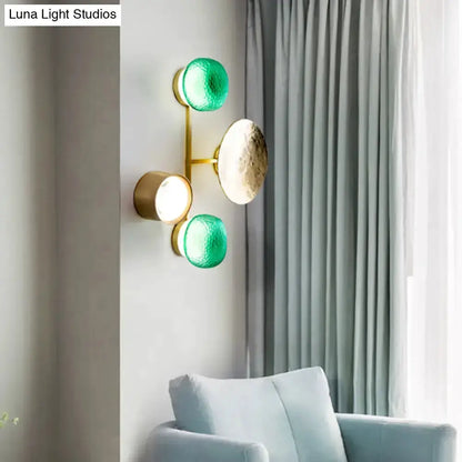 Modern Gold and Green Orbit Wall Sconce Lamp