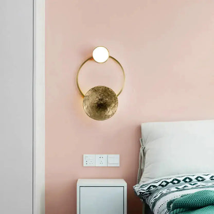 Modern Gold and Green Orbit Wall Sconce Lamp