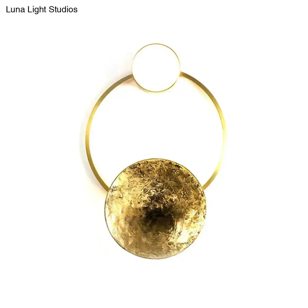Modern Gold and Green Orbit Wall Sconce Lamp