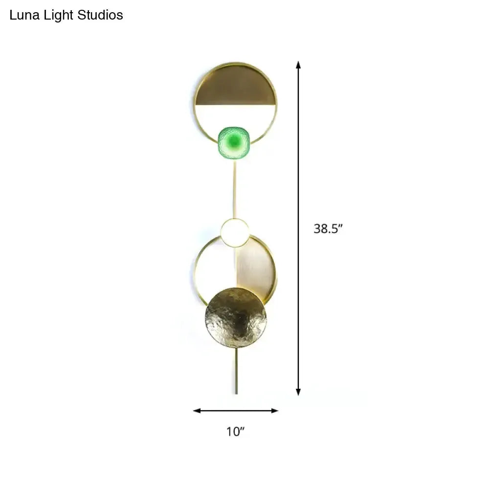Modern Gold and Green Orbit Wall Sconce Lamp