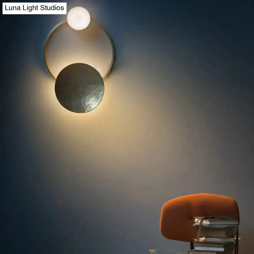 Modern Gold and Green Orbit Wall Sconce Lamp