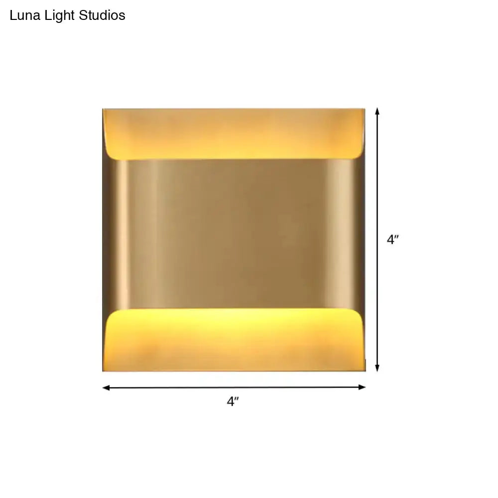 Modern gold angular LED wall sconce by Decorbites, 4-inch square metal fixture on Tampa Home & Garden Store