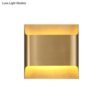Decorbites modern gold angular LED wall light fixture, square sconce with warm top/bottom glow on Tampa Home & Garden Store