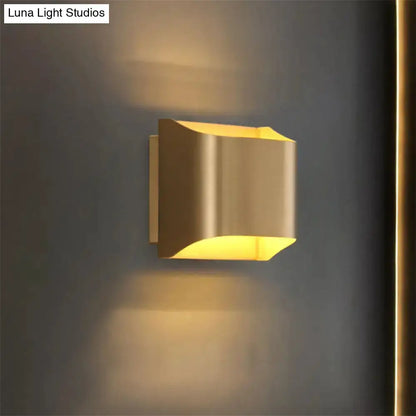 Modern gold angular LED light fixture by Decorbites, gold metal, warm glow on Tampa Home & Garden Store