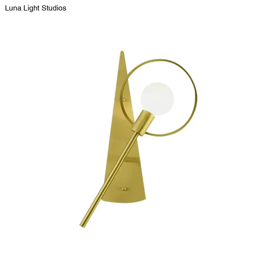 Modern Gold Angular Ring Sconce Light for Bedroom