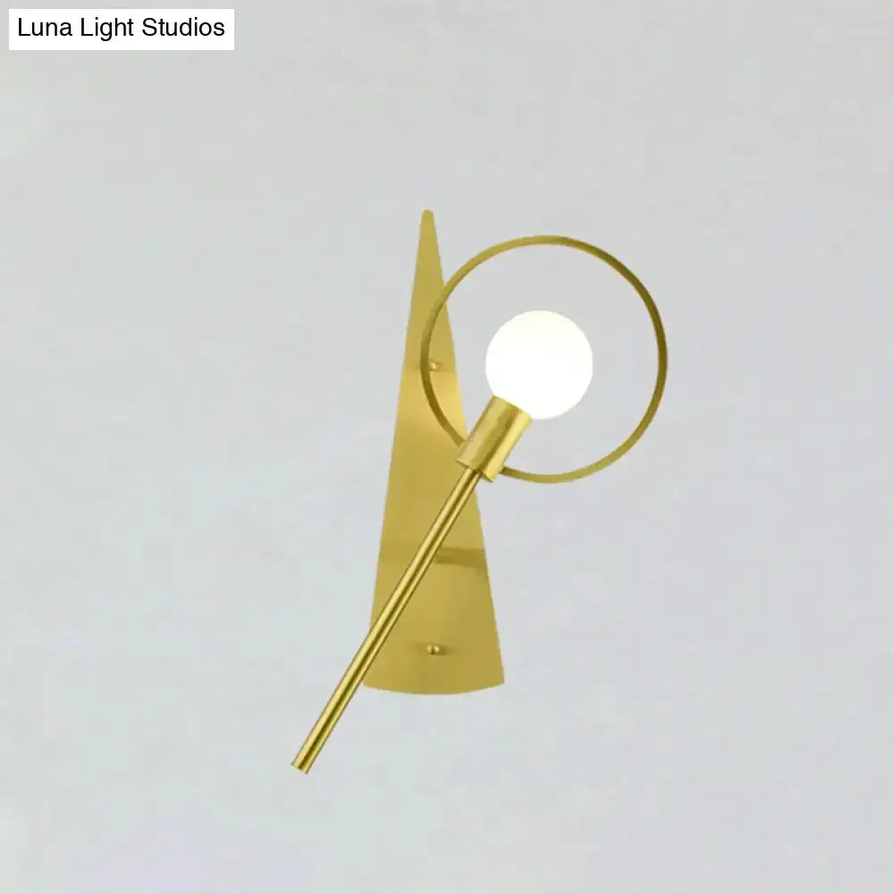 Modern Gold Angular Ring Sconce Light for Bedroom