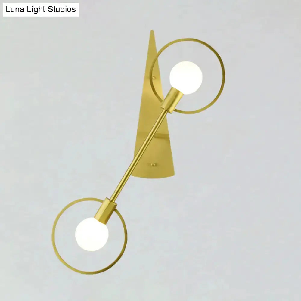Modern Gold Angular Ring Sconce Light for Bedroom