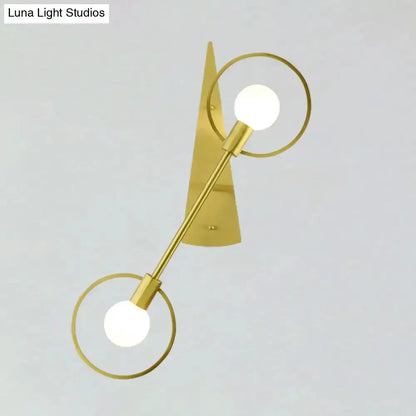 Modern Gold Angular Ring Sconce Light for Bedroom