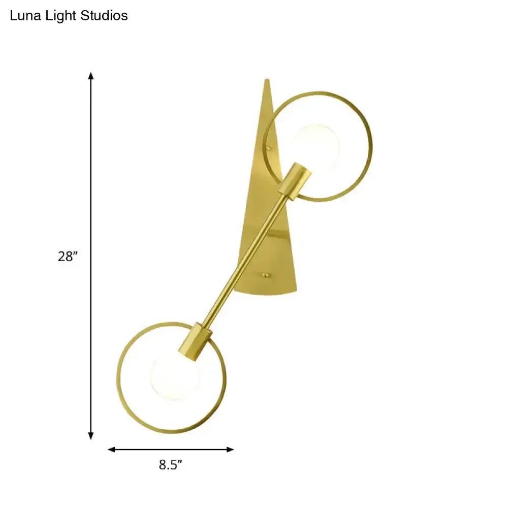 Modern Gold Angular Ring Sconce Light for Bedroom
