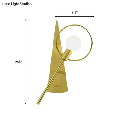 Modern Gold Angular Ring Sconce Light for Bedroom