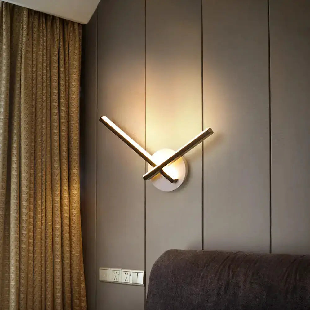 Gold Angular Wall Lamp and Warm White Light
