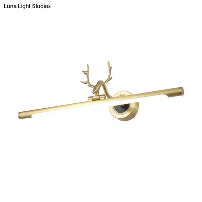 Gold Antler Rustic Vanity Light by Decorbites, gold finish wall mount with antler accent on Tampa Home & Garden Store